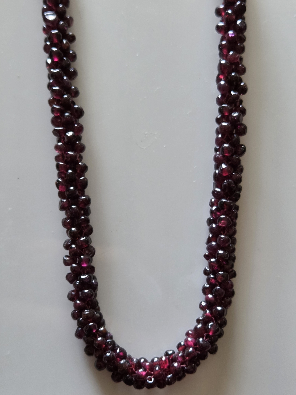 Natural African Umbalite Garnet 5 Strand Torsade Necklace 395ct 79.1g Silver.